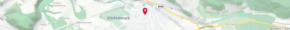 Kartendarstellung des Standorts für Apotheke Zum schwarzen Adler in 4840 Vöcklabruck